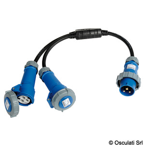 Twin socket-plug for connection to the dock power supply